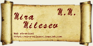 Mira Milešev vizit kartica